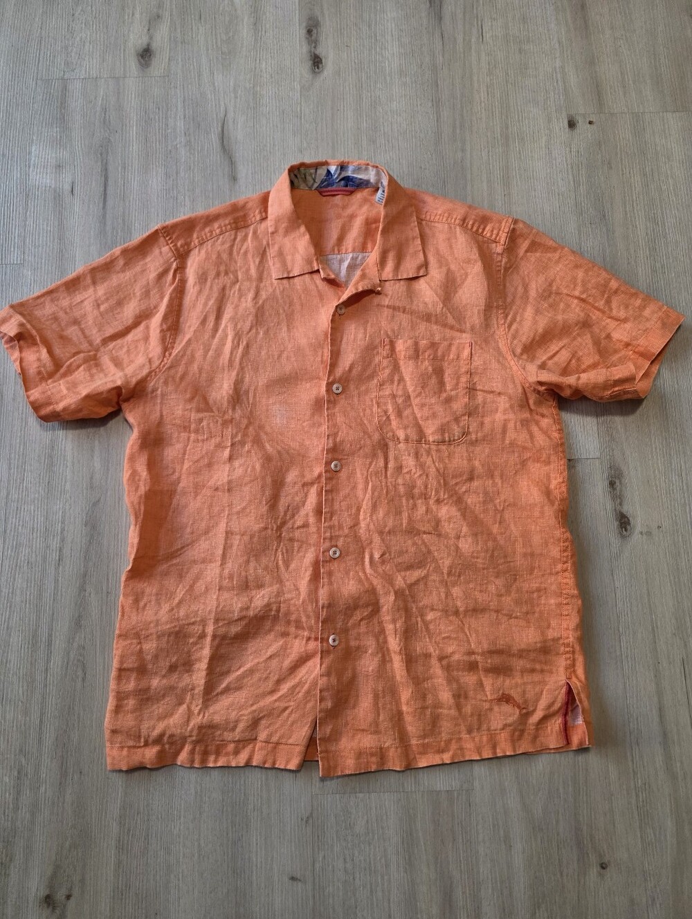 Tommy Bahama Men's Linen Short Sleeve Shirt Size M Orange